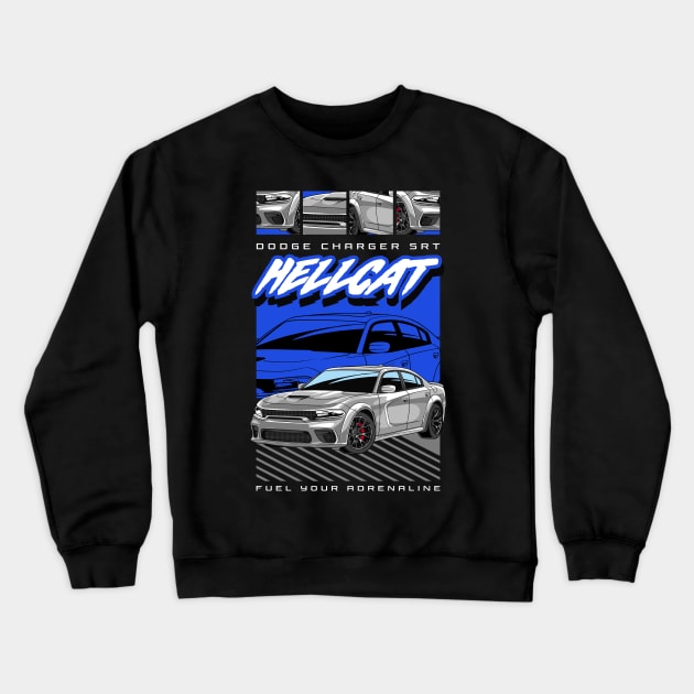 Charger SRT Hellcat Car Crewneck Sweatshirt by milatees